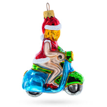 Load image into Gallery viewer, Girl Riding Scooter Glass Christmas Ornament
