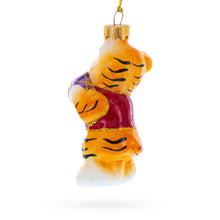 Load image into Gallery viewer, Tiger Cub with Ball Glass Christmas Ornament