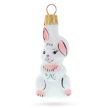 Load image into Gallery viewer, White Bunny Rabbit Glass Christmas Ornament