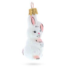 Load image into Gallery viewer, White Bunny Rabbit Glass Christmas Ornament