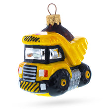 Load image into Gallery viewer, Yellow Dump Truck Glass Christmas Ornament