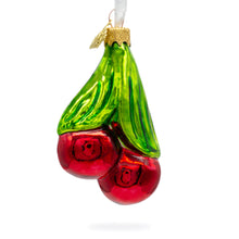 Load image into Gallery viewer, Cherries Glass Christmas Ornament
