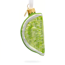 Load image into Gallery viewer, Lime Slice Glass Christmas Ornament
