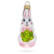 Load image into Gallery viewer, Bunny with Cabbage Glass Christmas Ornament