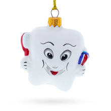 Load image into Gallery viewer, Smiling Tooth with Toothbrush &amp; Toothpaste Dental Glass Christmas Ornament
