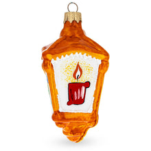 Load image into Gallery viewer, Lantern with Pine Branch Glass Christmas Ornament