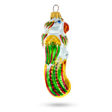 Load image into Gallery viewer, Rainbow-Tailed Parrot Glass Christmas Ornament