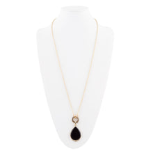 Load image into Gallery viewer, Abby Black Onyx Golden Bronze Drop Necklace
