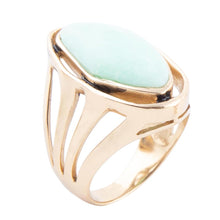 Load image into Gallery viewer, Abstract Green Chrysoprase and Golden Ring