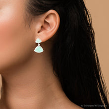 Load image into Gallery viewer, Abstract Green Chrysoprase Sterling Silver Drop Earrings