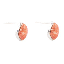 Load image into Gallery viewer, Abstract Orange Sponge Coral and Sterling Silver Stud Earrings