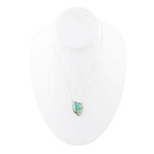 Load image into Gallery viewer, Abstract Blue Turquoise and Sterling Silver Pendant Necklace