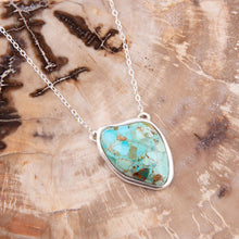 Load image into Gallery viewer, Abstract Blue Turquoise and Sterling Silver Pendant Necklace