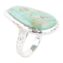 Load image into Gallery viewer, Abstract Blue Turquoise and Sterling Silver Ring