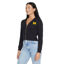 Load image into Gallery viewer, University of Michigan Waffle Knit Zip Up Hoodie