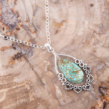 Load image into Gallery viewer, Lace Turquoise and Sterling Silver Necklace