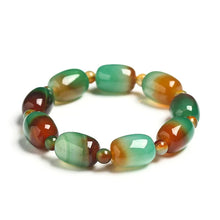 Load image into Gallery viewer, Peacock Agate Uplifting Sadness Bracelet