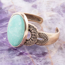 Load image into Gallery viewer, Agave Turquoise and Bronze Statement Cuff Bracelet