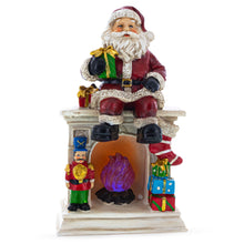Load image into Gallery viewer, Santa Sitting on a Fireplace LED Lights Figurine 7.75 Inches