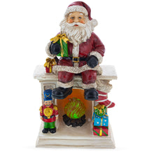 Load image into Gallery viewer, Santa Sitting on a Fireplace LED Lights Figurine 7.75 Inches