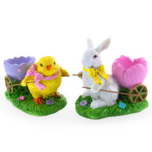 Load image into Gallery viewer, Springtime Symphony Hand-Painted Egg Holder Figurines 5 Inches