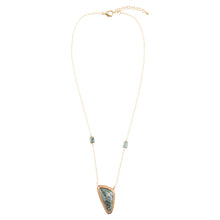 Load image into Gallery viewer, Alpine Green Seraphinite and Golden Necklace