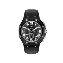 Load image into Gallery viewer, AM1030LB - AMBASSADOR BLACK / SILVER / LEATHER BAND WATCH