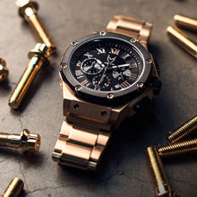 Load image into Gallery viewer, AM139SS - AMBASSADOR ROSE GOLD / BLACK / SS BAND