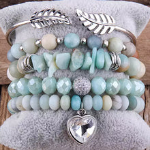 Load image into Gallery viewer, Amazonite Angel Protection 5-piece Bracelet Set