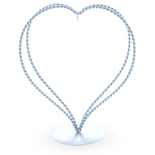 Load image into Gallery viewer, Double Wire Heart Twisted Silver Metal Ornament Display Stand 7.8 Inches (Poland)