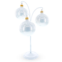 Load image into Gallery viewer, 3-Arm Botanical Style White Painted Metal Ornament Display Stand 12 Inches (Poland)