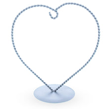 Load image into Gallery viewer, Heart-Shaped Twisted Silver Metal Ornament Display Stand 6.2 Inches (Poland)