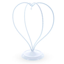 Load image into Gallery viewer, Double Wire Heart Twisted White Paint Metal Ornament Display Stand 7.8 Inches (Poland)