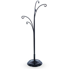 Load image into Gallery viewer, 5-Arm Scroll Tree Branches Black Painted Metal Ornament Display Stand 14.5 Inches (Poland)