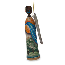 Load image into Gallery viewer, Wooden Hand Carved Angel Figurine Christmas Ornament 5.6 Inches