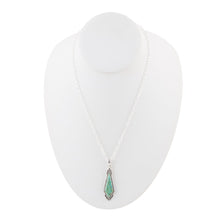 Load image into Gallery viewer, Anemone Long Diamond Turquoise and Sterling Silver Necklace