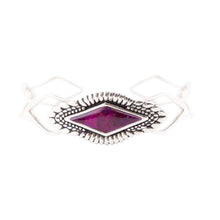 Load image into Gallery viewer, Anemone Purple Turquoise and Sterling Silver Cuff Bracelet