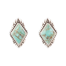 Load image into Gallery viewer, Anemone Petite Turquoise and Sterling Silver Stud Earrings
