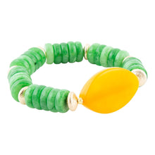 Load image into Gallery viewer, Apricot Green Agate Chunky Golden Bracelet