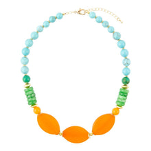 Load image into Gallery viewer, Apricot Orange Agate Chunky Golden Statement Necklace