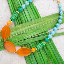 Load image into Gallery viewer, Apricot Orange Agate Chunky Golden Statement Necklace