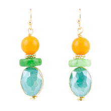 Load image into Gallery viewer, Apricot Colorful Golden Drop Earrings