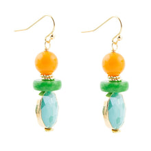 Load image into Gallery viewer, Apricot Colorful Golden Drop Earrings