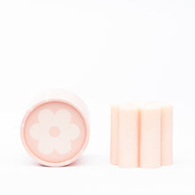 Load image into Gallery viewer, pink daisy pillar candle  • soy candle