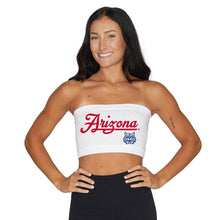 Load image into Gallery viewer, University of Arizona Script White Bandeau Top