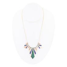 Load image into Gallery viewer, Art Deco Colorful Inlaid Golden Statement Necklace