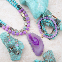 Load image into Gallery viewer, Aruba Blue Abalone Post Golden Drop Earrings