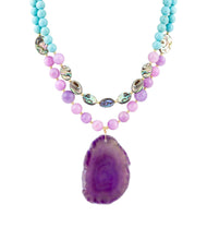 Load image into Gallery viewer, Aruba Purple Jade Statement Pendant Necklace