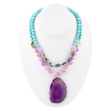 Load image into Gallery viewer, Aruba Purple Jade Statement Pendant Necklace