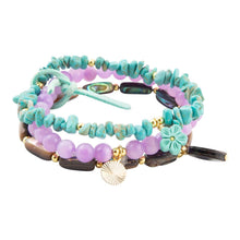 Load image into Gallery viewer, Aruba Blue and Purple Stretch Bracelet Set